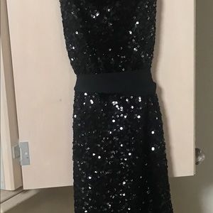 French Connection Black sequin strapless dress